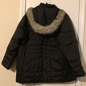 Winter coat with removable fur trimmed hood